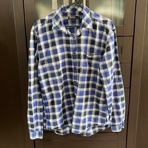Blue Check Barbour Mens Button Up Shirt Medium